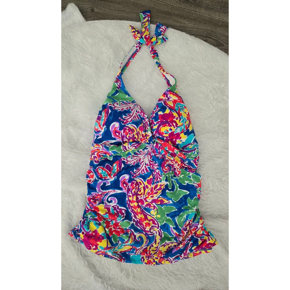 Lauren Ralph Lauren colorful floral halter swimsuit top